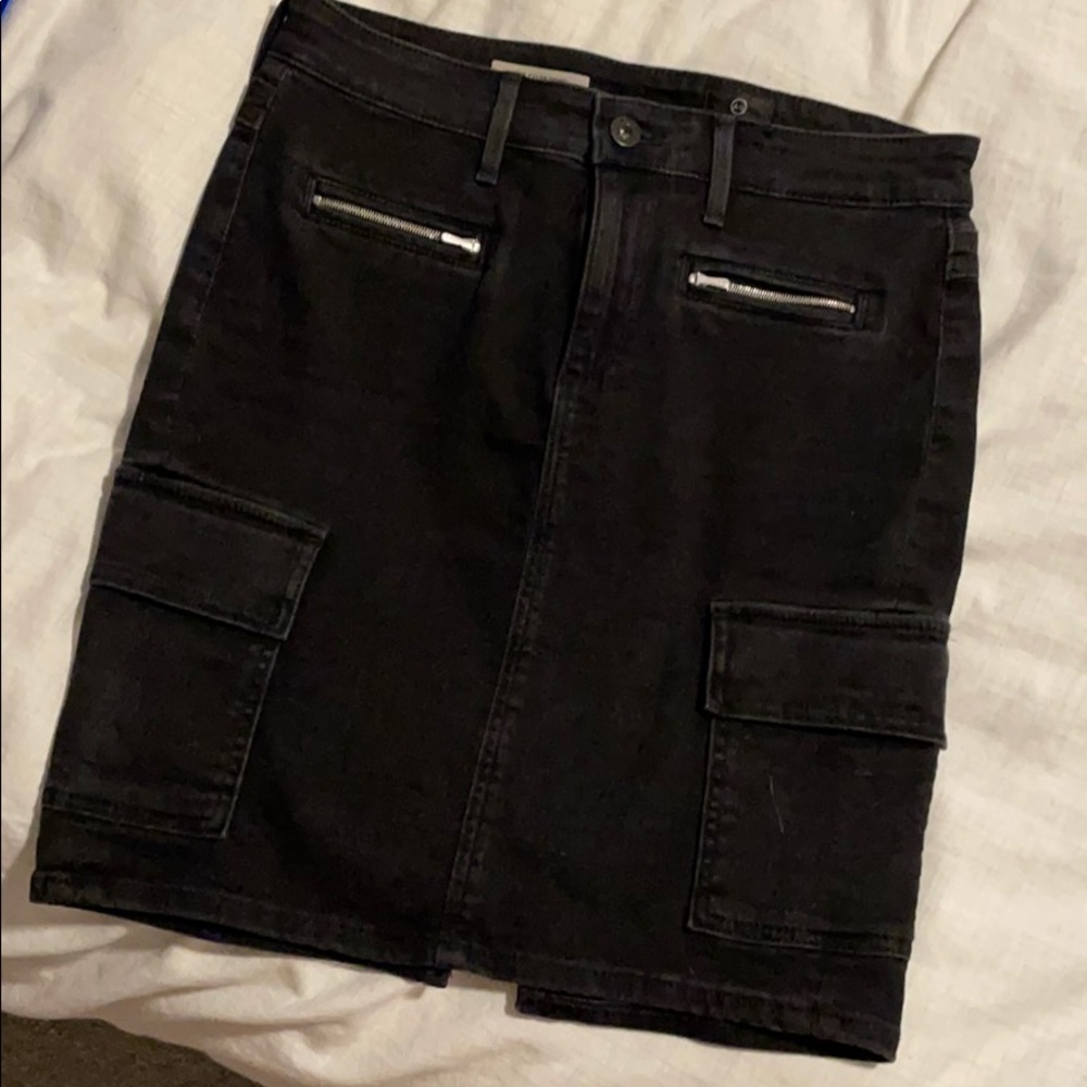 Black denim skirt